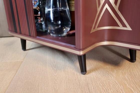 Image 1 of Mesilla de noche Auping Mueble bar torneado - El Art Decó se funde con la modernidad de mediados de siglo