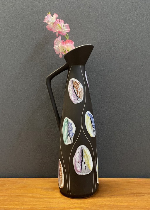 Bay-Vase Modell 245-40 Dekor Kongo Design von Bodo Mans 1958