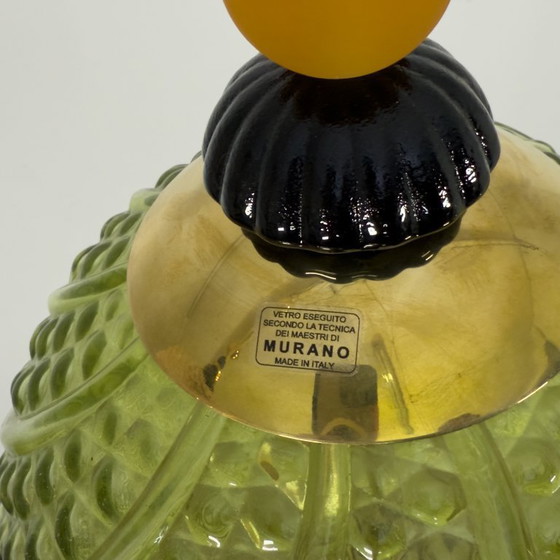 Image 1 of Lampada a sospensione in vetro soffiato di Murano e ottone