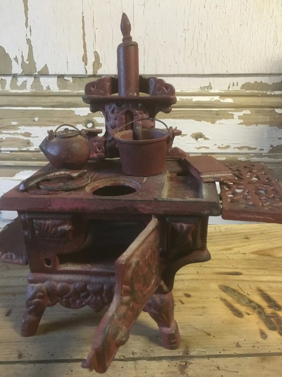 Stufa, stufa in ghisa in miniatura + utensili – Oggetti decorativi, Vintage (photo 10 of 15)