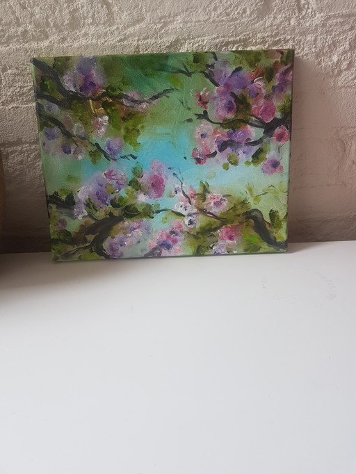 Peinture acrylique au doigt,Blossems