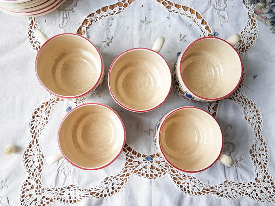 Image 1 of Vintage aardewerk 5 persoons koffie servies