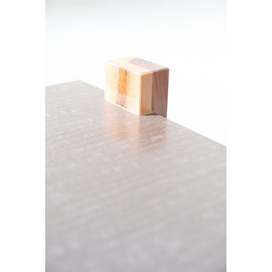 Image 1 of Vintage coffee table in ceramic glass and walnut, Italy 1970