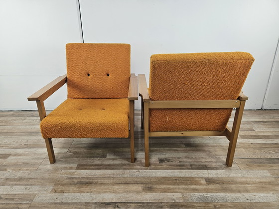 Image 1 of Pair Of 1960S Mid Century Upholstered Armchairs