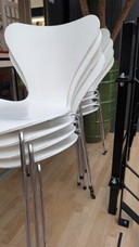 4 x vlinderstoel Fritz Hansen Wit
