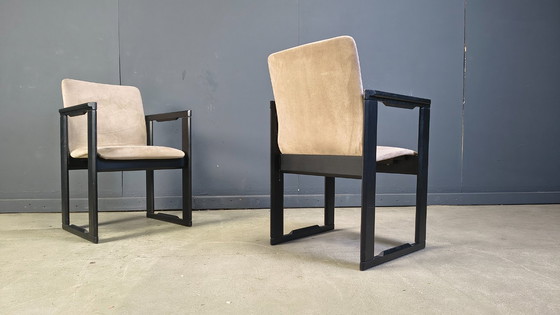 Image 1 of Set van 6 vintage eetkamerstoelen toegeschreven aan Tobia Scarpa, jaren 70.