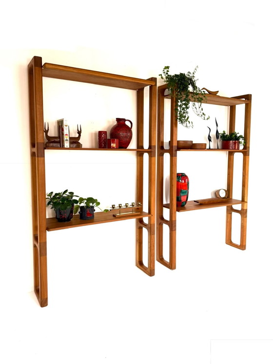 Sistema a parete vintage in teak, Dyrlund anni '80, Armadi a muro, Legno, Marrone (foto 2 di 15)