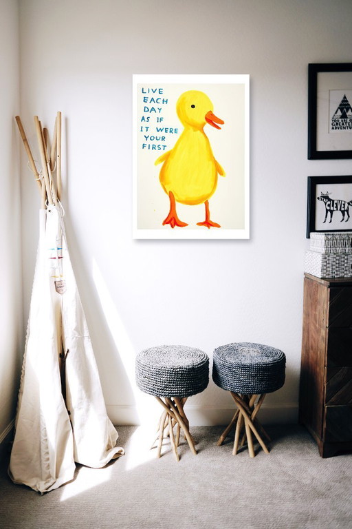Leef elke dag alsof het je eerste is - David Shrigley - Poster 50 × 70 cm