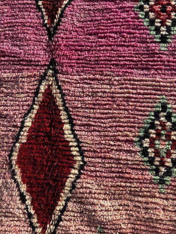 Image 1 of Roze Marokkaans Boujad-tapijt 160x250 cm, wollen tapijt – Tapijt voor moderne interieurs