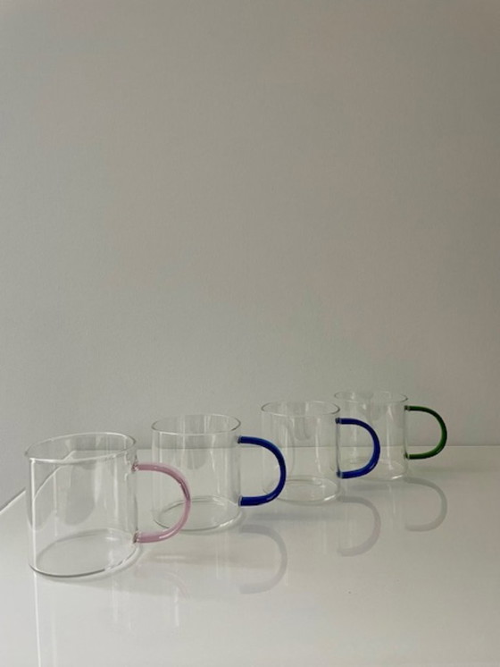 Image 1 of Moderne Designbecher aus Borosilikatglas, 4er-Set