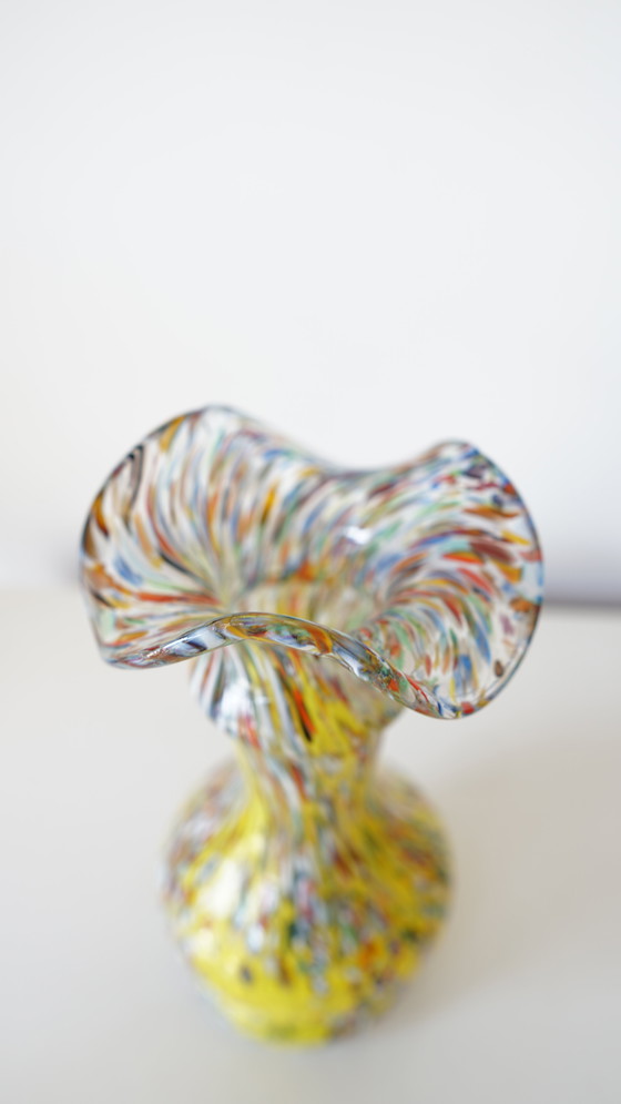 Image 1 of Vintage Murano Millefiori glass vase - Mouth blown - Italy