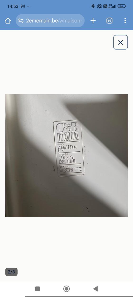 Image 1 of Tavolino Mario Bellini “Amanta” per C&B Italia (B&B Italia), anni '60 – Fibra di vetro bianca