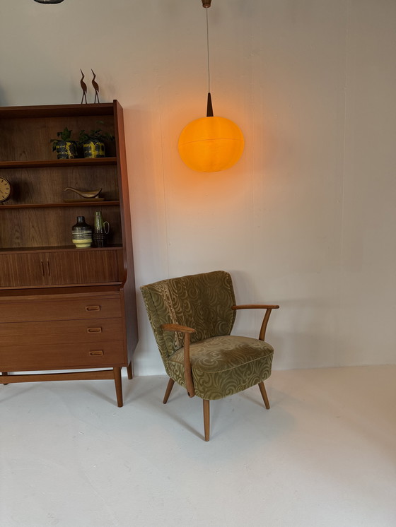 Image 1 of Lampada a sospensione vintage danese in teak e plastica anni '60