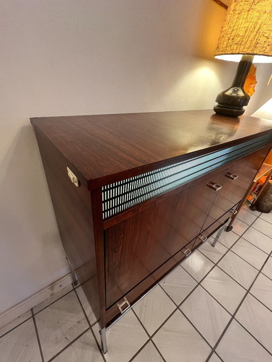 Image 1 of Meuble de bar vintage / Buffet avec éclairage, palissandre, années 1960