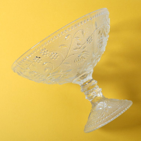 Image 1 of Mid-Century geperste glazen voetschaal: Cibulak Pavel Panek Design