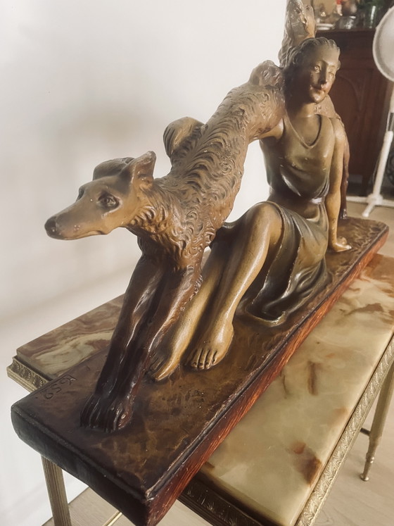 Kaminsims im Art-Deco-Stil, 1920–1930 – Arnova, Bildhauerei, Other (photo 4 of 8)