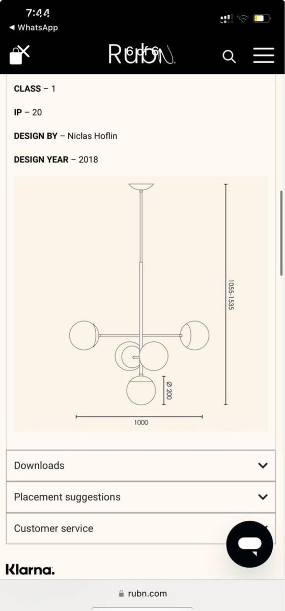 Image 1 of Nuova lampada a sospensione in metallo - designer - 75% di sconto