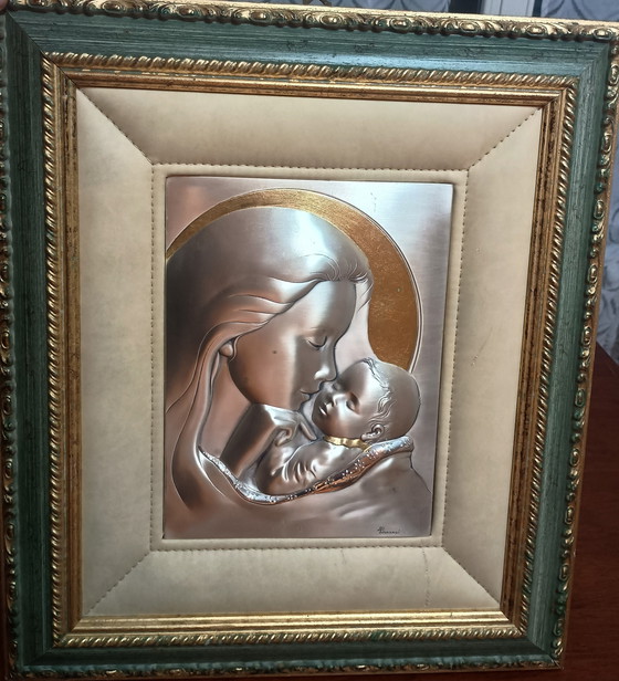 Image 1 of L. Pesaresi (Leader Argenti) – Madonna col Bambino – Argento 925 e Pelle
