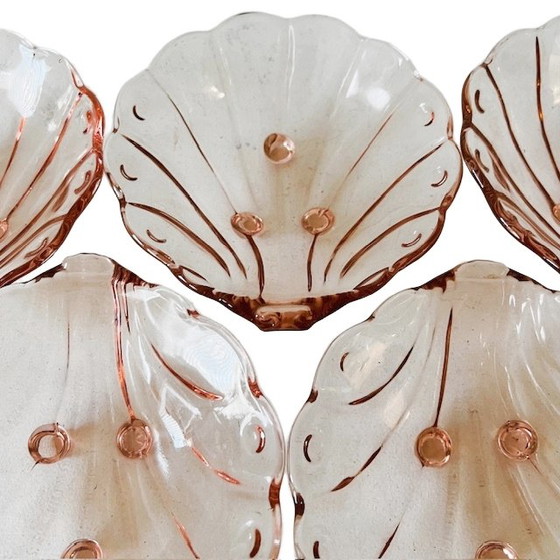 Image 1 of Set Stolze Hermanova-hut Artdeco schaaljes schelpvorm rosaline 1930's