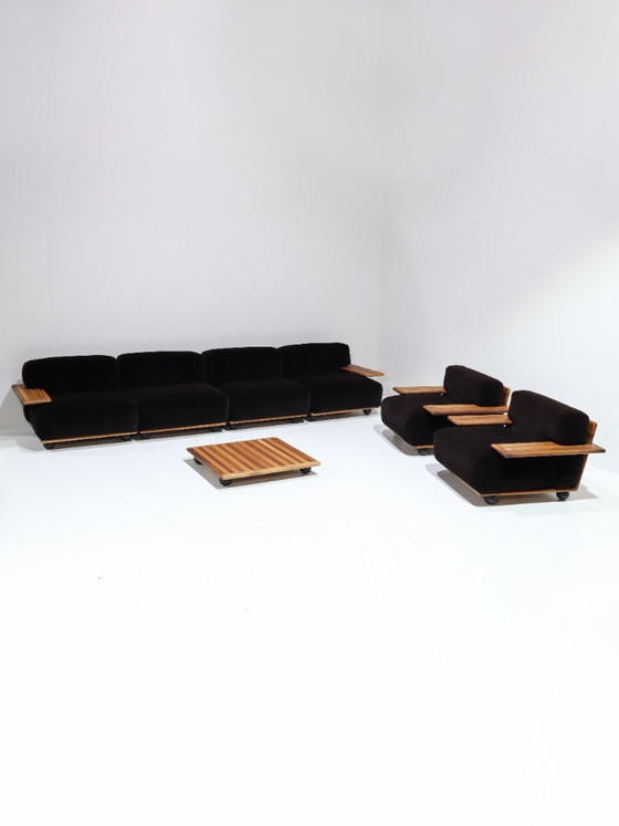 Image 1 of Conjunto de sofás modulares Pianura Mario Bellini Cassina marrón Italia años 70