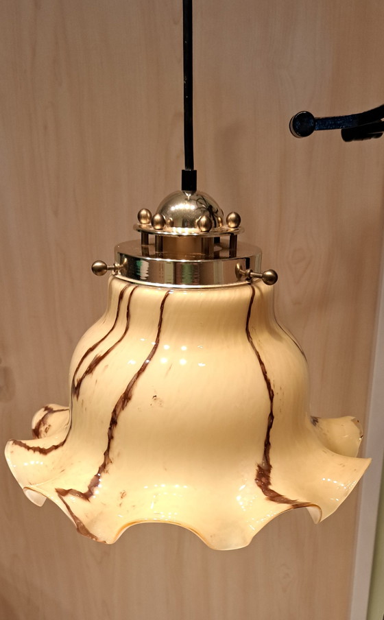 Image 1 of VINTAGE 70' PEILL & PUTZLER LAMPE DE PLAFOND beige marron