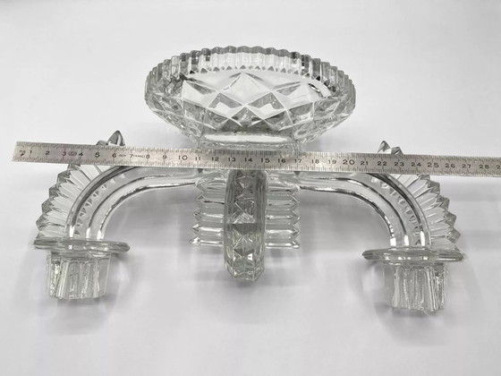 Image 1 of SKLO UNION Libochovice candle holder. Art Deco. Glass