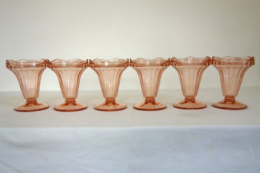 6 vintage Rosaline Luminarc fruitschalen