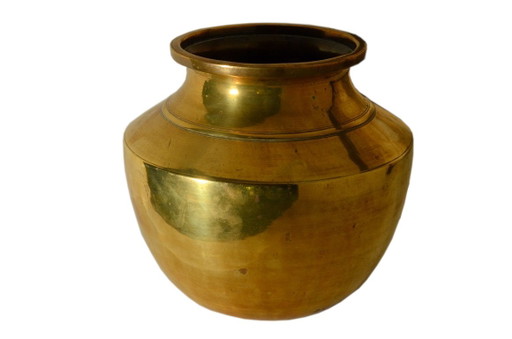 Antiker Wasserkrug aus Messing, handgefertigt in Indien, 20 x 18 cm – decoratieve objecten, Brass