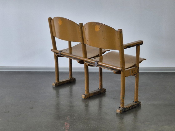 Image 1 of Sedie da cinema pieghevoli in legno vintage