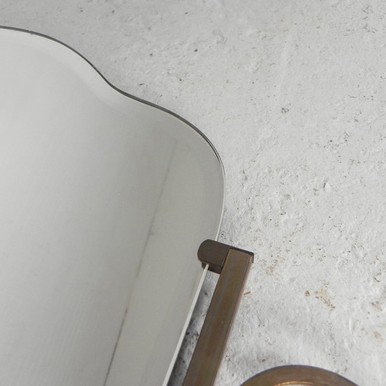 Specchio vintage con cornice in ottone, anni '50 – Glass (photo 7 of 9)