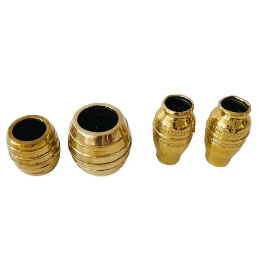 Pots à tabac et mini-vases en laiton