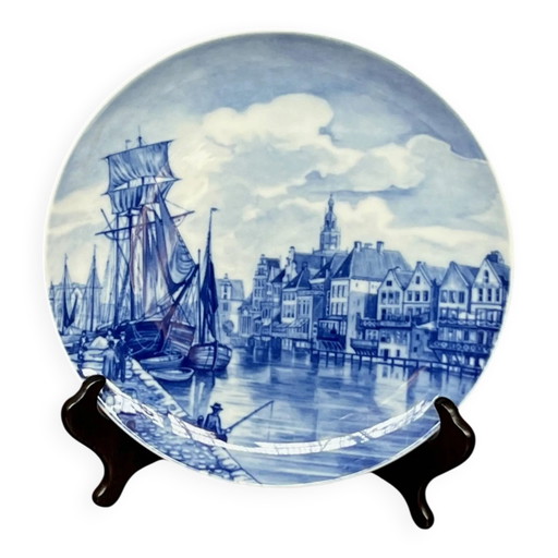 Piatto da collezione Fürstenberg – Emden. Cobalto dipinto a mano.