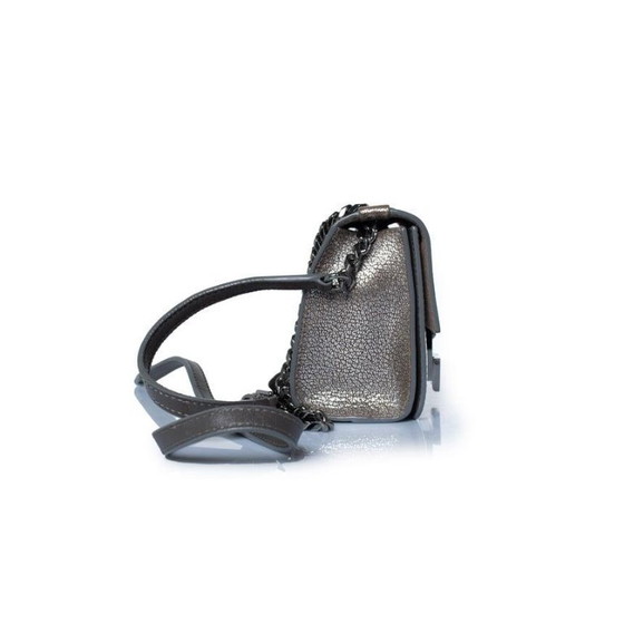 Image 1 of Bolso bandolera Jimmy Choo Rebel de piel plateada