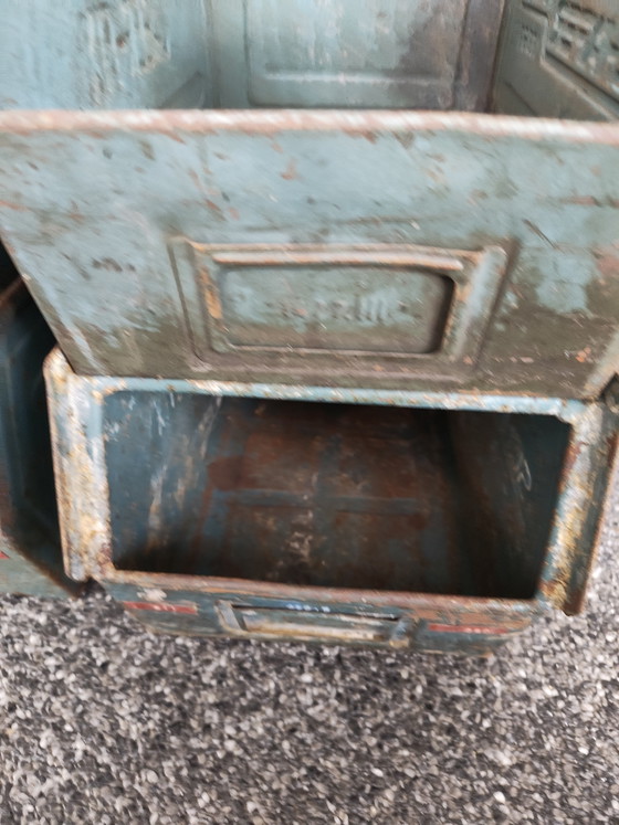 Set van 4 Vroege Vintage Schäfer Lager-Fix Bakken (1953/1955) – schafer, Opbergkast, Metal (photo 6 of 11)