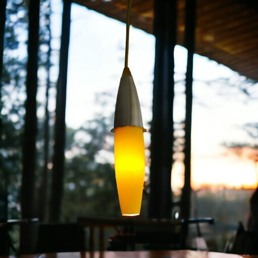 Minimalist Yellow Glass Tear Drop Hanging Lamp