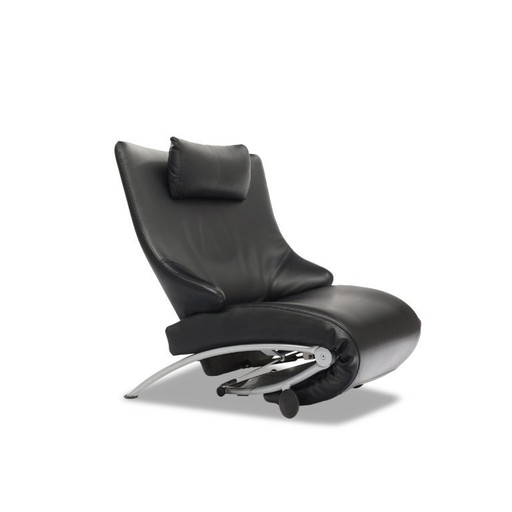 WK Wohnen Solo 699 | Fauteuil cuir noir chaise longue