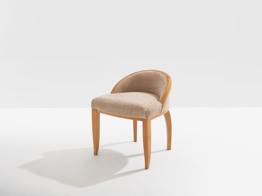 André Arbus sycamore mohair velvet desk or vanity table chair 1934