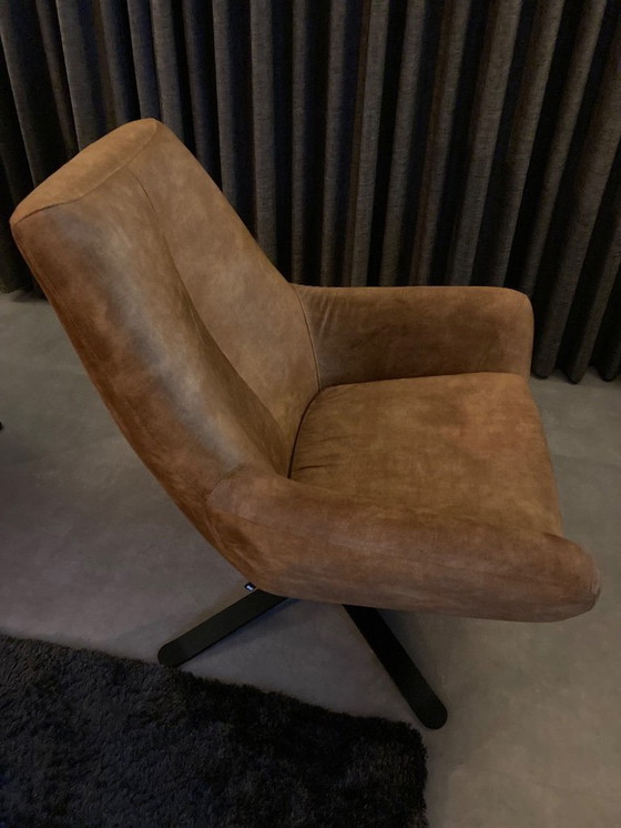 Image 1 of 2x Poltrona girevole Charles, Poltrona bassa, Rivestimento: Tessuto gruppo E / Adore / Cognac 28