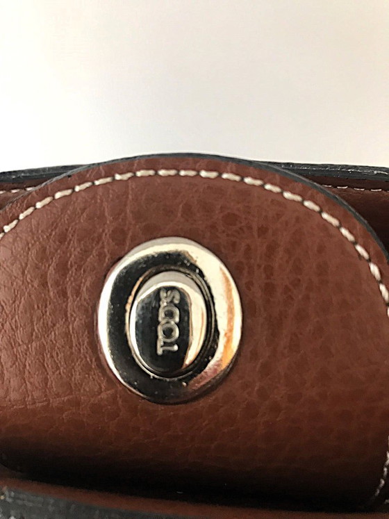 Image 1 of TOD'S Women's Bag Shoulder Bag Handbag Brown LEATHER White Decorative Stitching High Quality