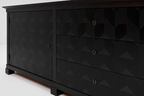 Image 1 of Brutalist Oak Craftsmanship Sideboard, 1960s, Germany, Brass Accents