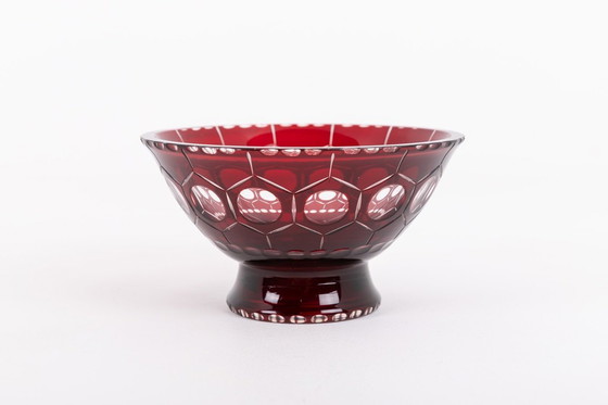Image 1 of Ciotola vintage in vetro rosso di Monica Bratt, Svezia, anni '50