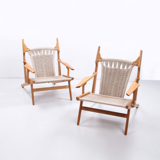 Martin Godsk Design Set Chaises longues conçues et fabriquées à la main par Martin Godsk 1990 Danemark