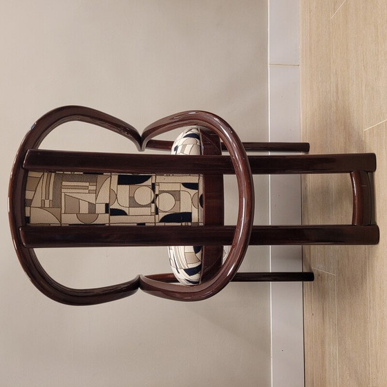 Image 1 of Vintage "Euphoria Cubista" chair in lacquered wood and fabric for Misia Paris, France 1970