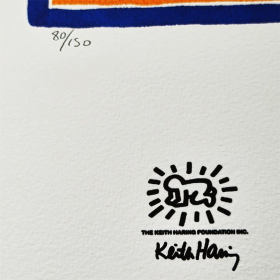 Image 1 of 1990s Keith Haring Limited Edition Lithograph - Numbered in Pencil.