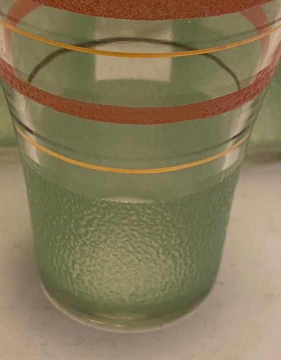 Image 1 of vintage glasses with gold accents mcm (set of 6)