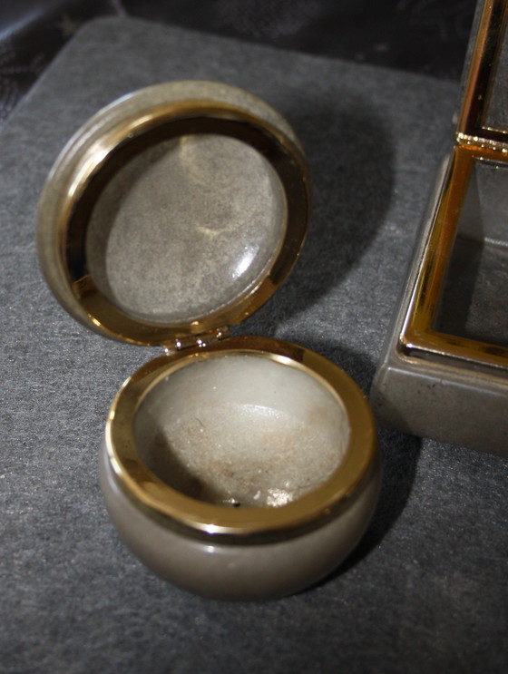 Image 1 of Vintage 1950s jewelry box set - genuine alabaster