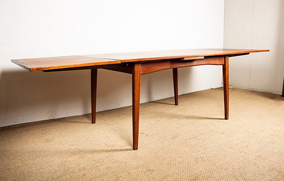 Image 1 of Grande Table de Repas Extensible Danoise en Teck Modèle 145 par Willy Sigh pour Sigh & Son 1960