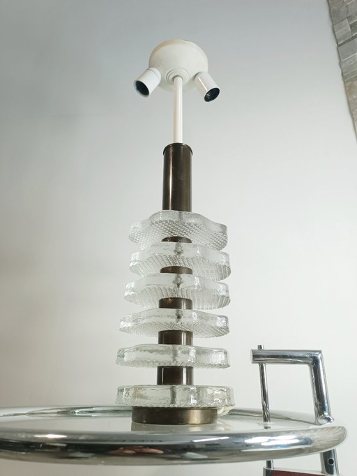 Glass pebble lamp by Carl Fagerlund for Orrefors 1970s