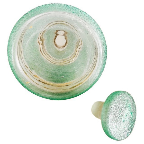 Vintage Mid-Century Liqueur Decanter Carafe Turquoise Sugared Booms Glass 1950s – Glass & Decanter (photo 15 of 16)