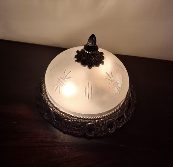 Image 1 of Lampe de plafond vintage/ brocante avec rosette rand